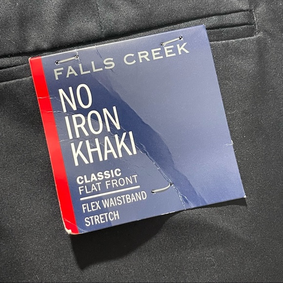 FALLS CREEK Men’s Straight No Iron Khaki Pants - Picture 4 of 7